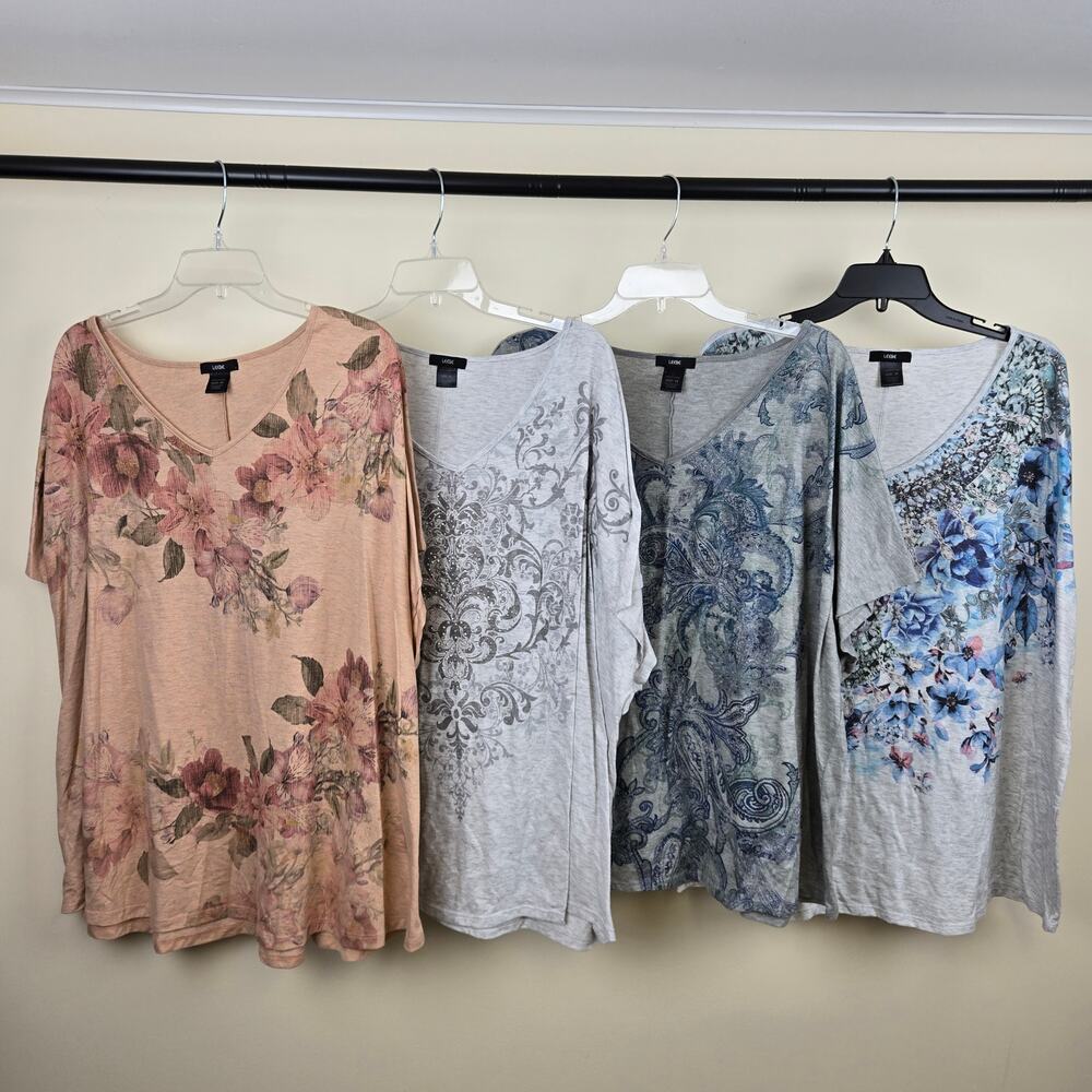 Leebe 5X Shirt Top Bundle T-shirt Plus Size Fashion 5x Boho Floral